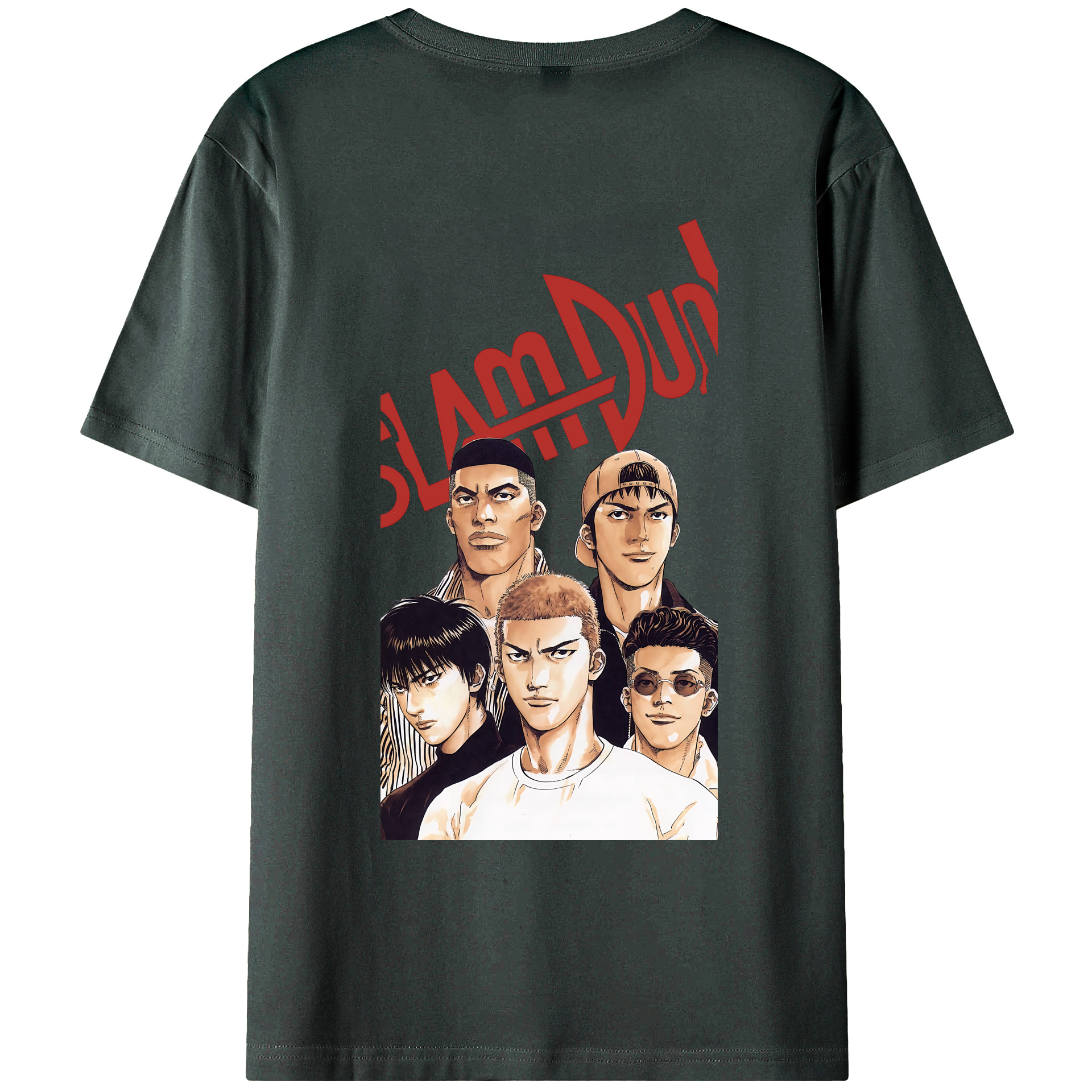 （画像用） SLAM DUNK／スラムダンク 綿100％ メンズ半袖Tシャツ（バックプリント） 通気性